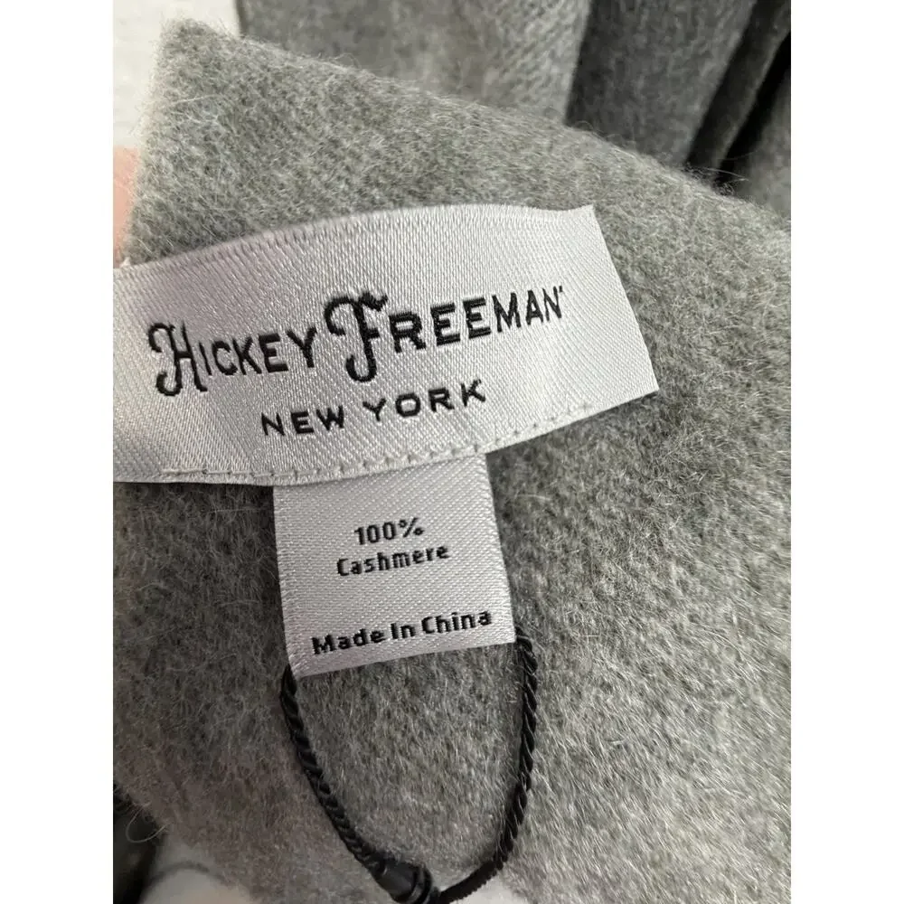 Hickey Freeman Mens 100% Cashmere Scarf Gray Plaid Check New With Tags